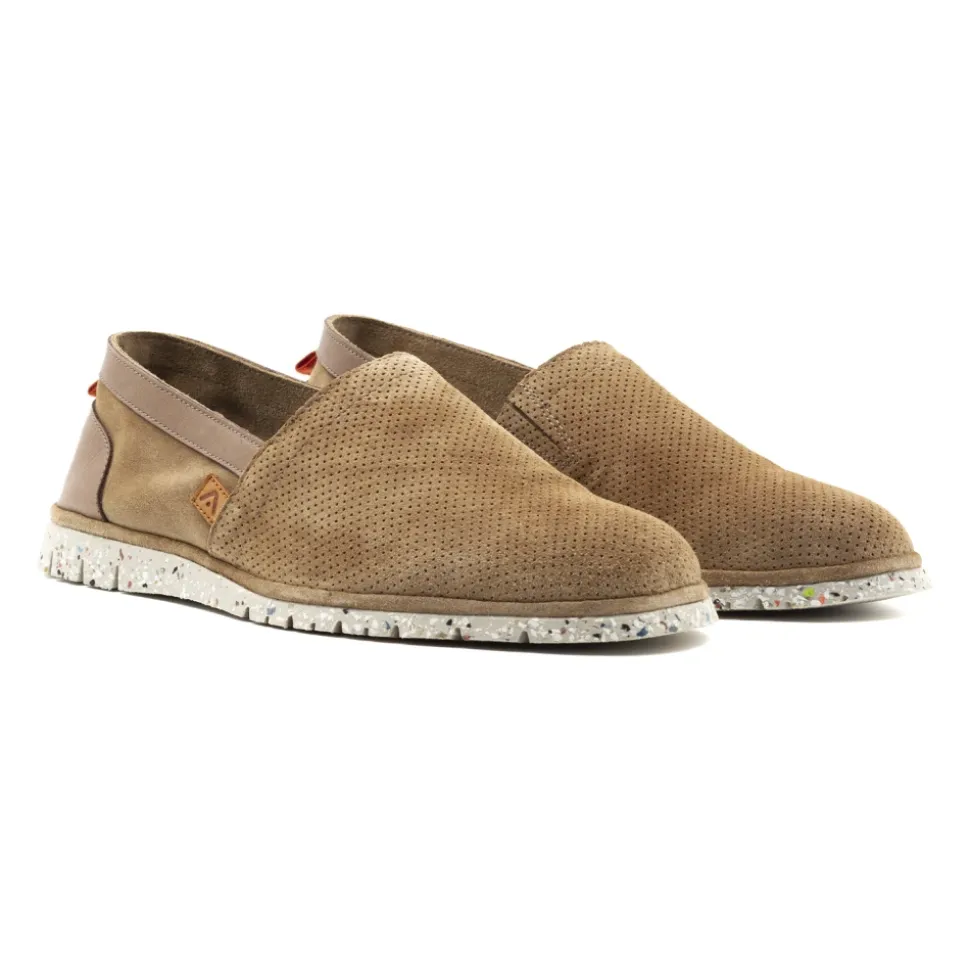 Amber Perforated Suede Slip-On