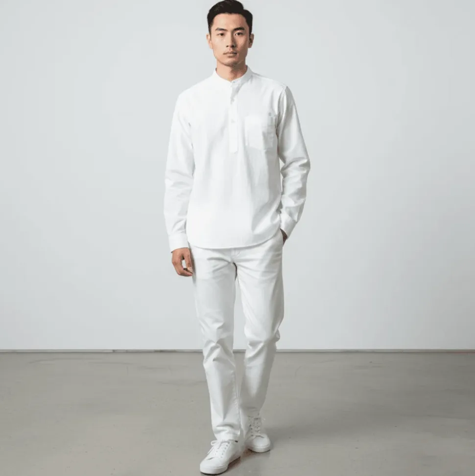 Aspesi, Double Shirt Mousseline, Langarm, weiß
