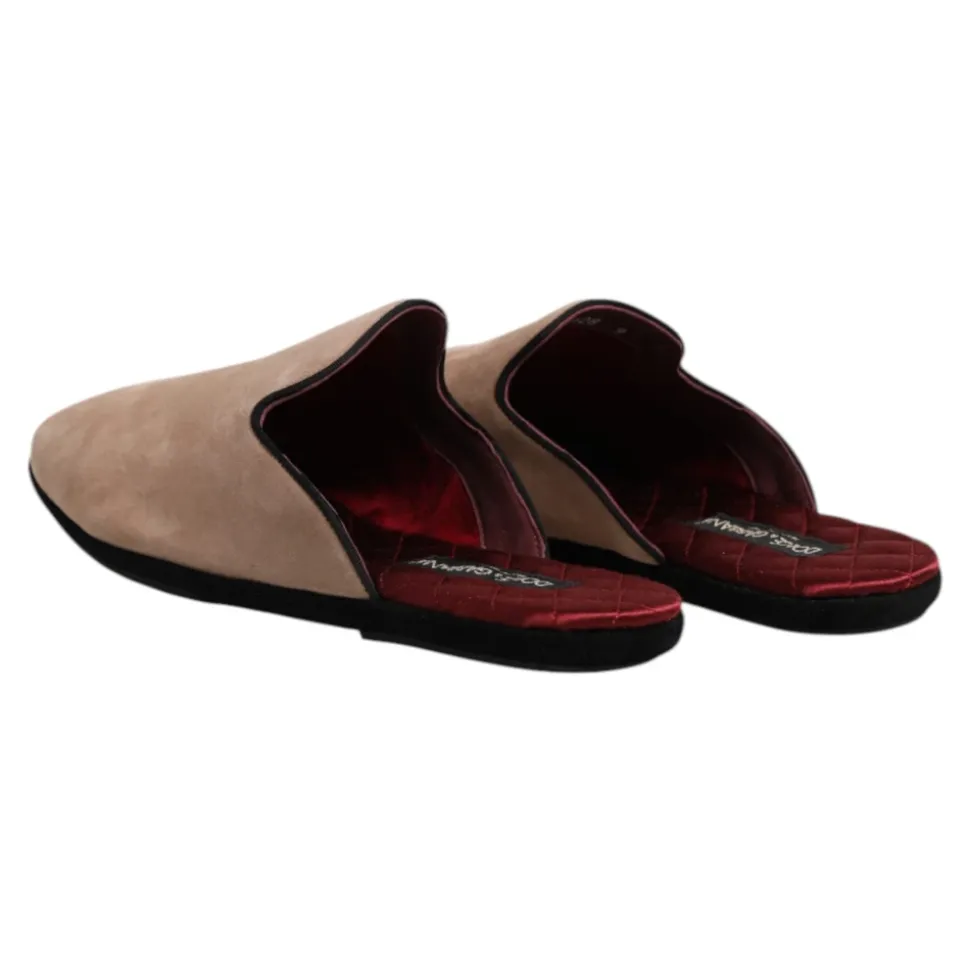 Beige Scivoli in Camoscio Scarpe Piatte