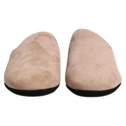 Beige Scivoli in Camoscio Scarpe Piatte