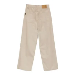 Beige Corduroy Five-Pocket Jeans