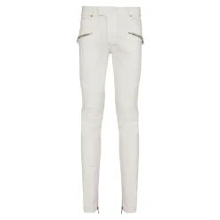 Biker jeans in denim bianco