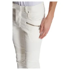 Biker jeans in denim bianco