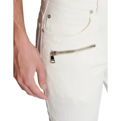 Biker jeans in denim bianco