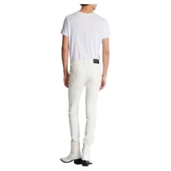 Biker jeans in denim bianco