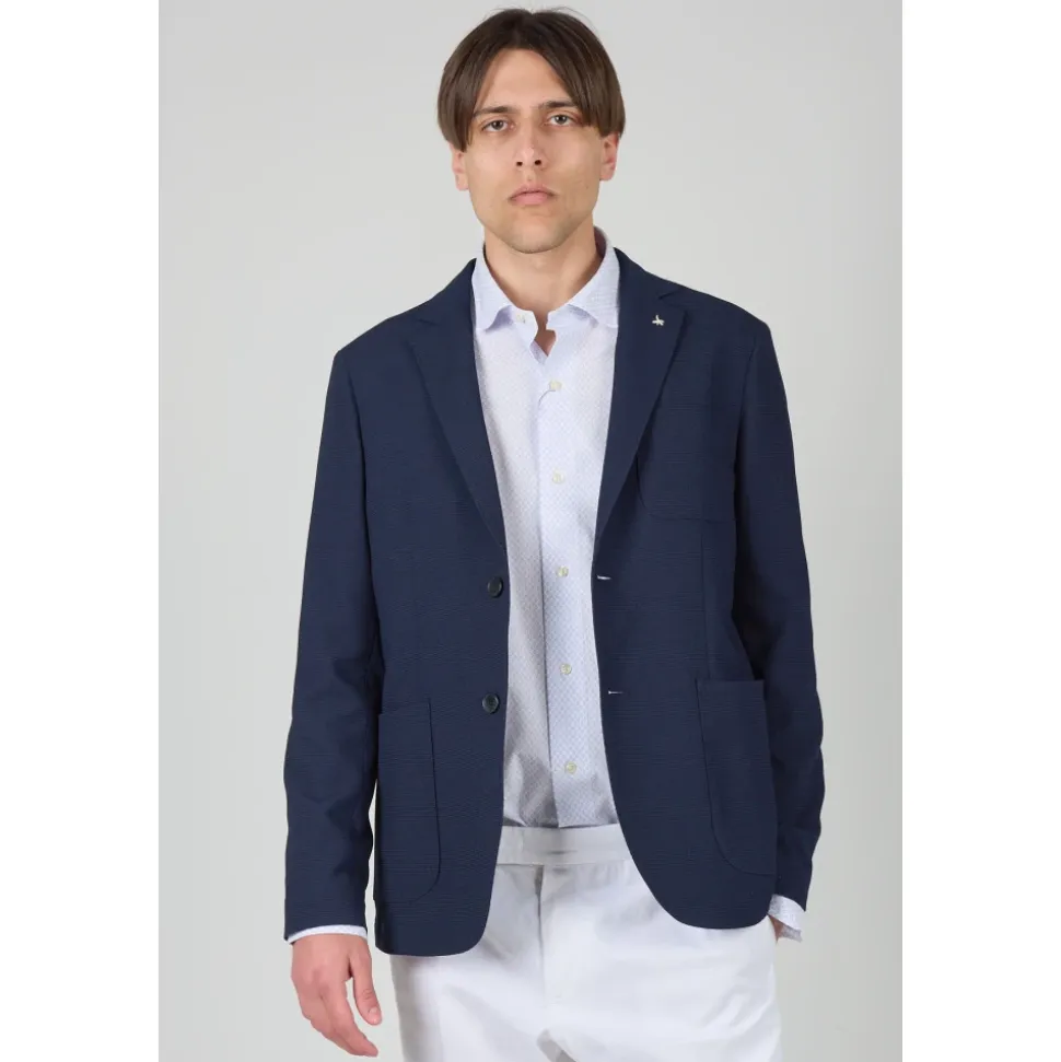 Blazer in Tessuto Blu Primavera
