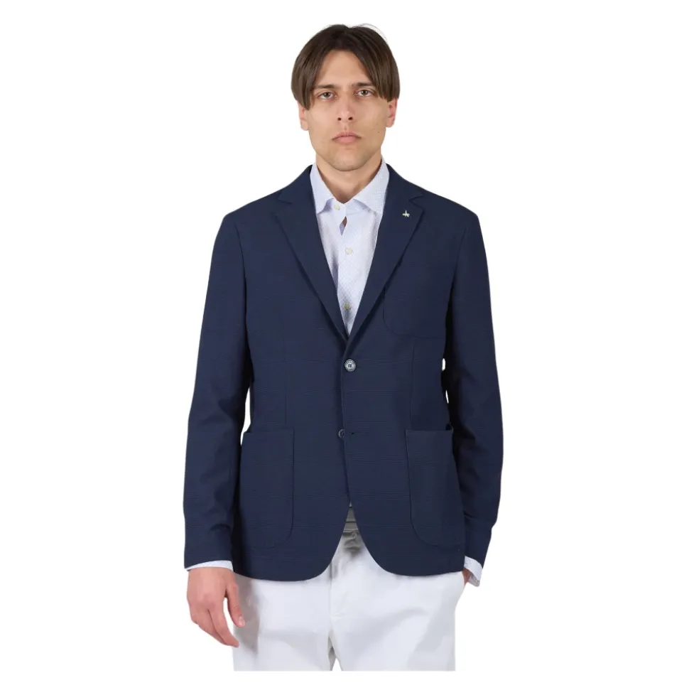 Blazer in Tessuto Blu Primavera