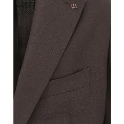 Blazer monopetto a spina di pesce
