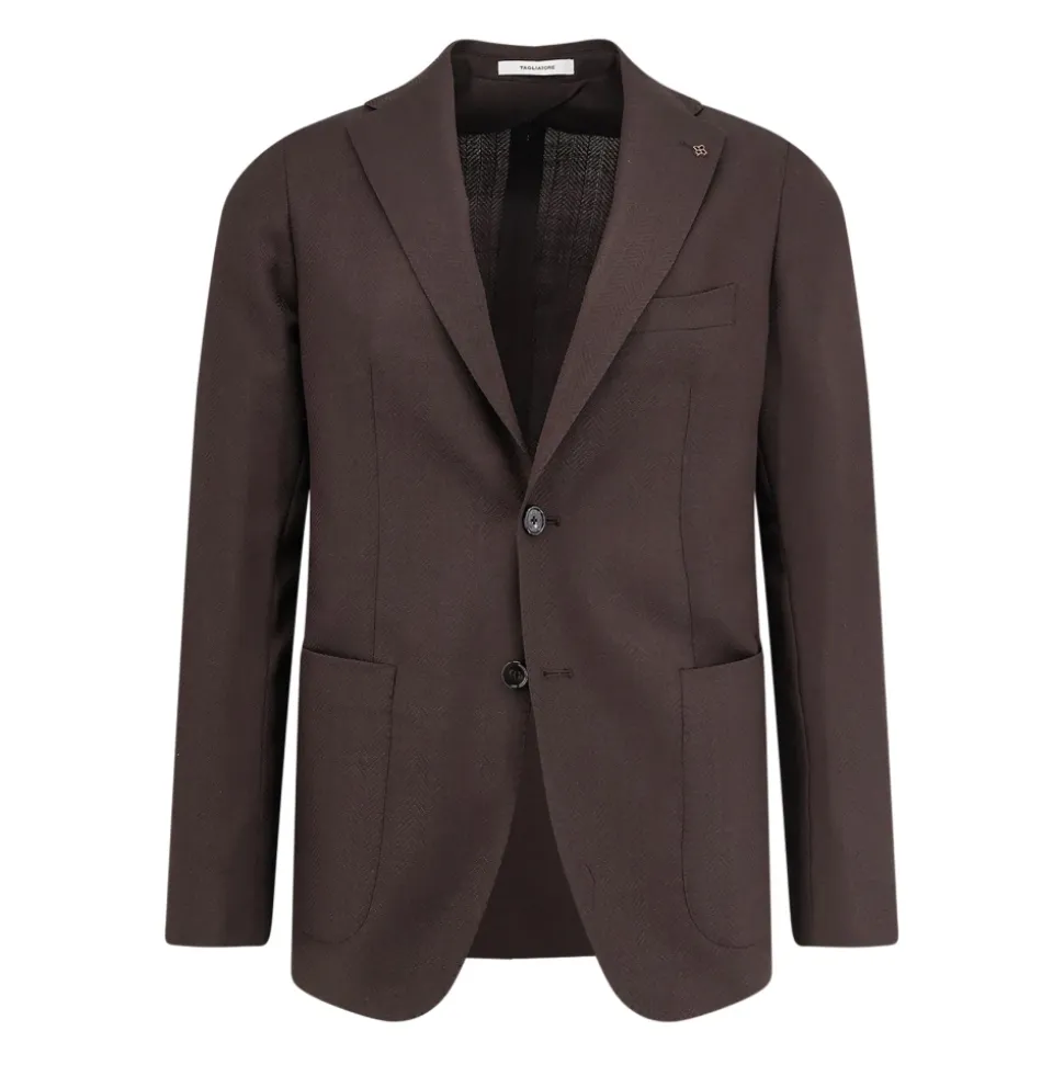 Blazer monopetto a spina di pesce