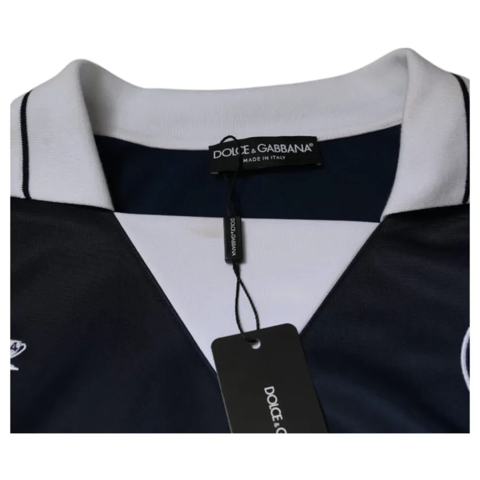 Blu Bianco Milano Maglia a Maniche Lunghe in Jersey