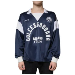 Blu Bianco Milano Maglia a Maniche Lunghe in Jersey