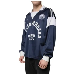 Blu Bianco Milano Maglia a Maniche Lunghe in Jersey