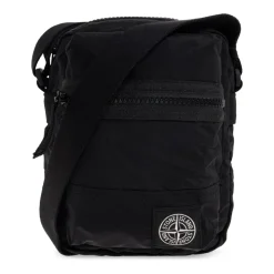 Borsa a spalla con patch logo