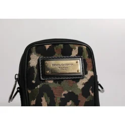 Borsa a spalla con placca logo jacquard leopardato