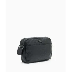 Borsa a spalla in pelle con aquila stampata all-over