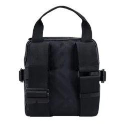 Borsa a spalla nera con doppio scomparto