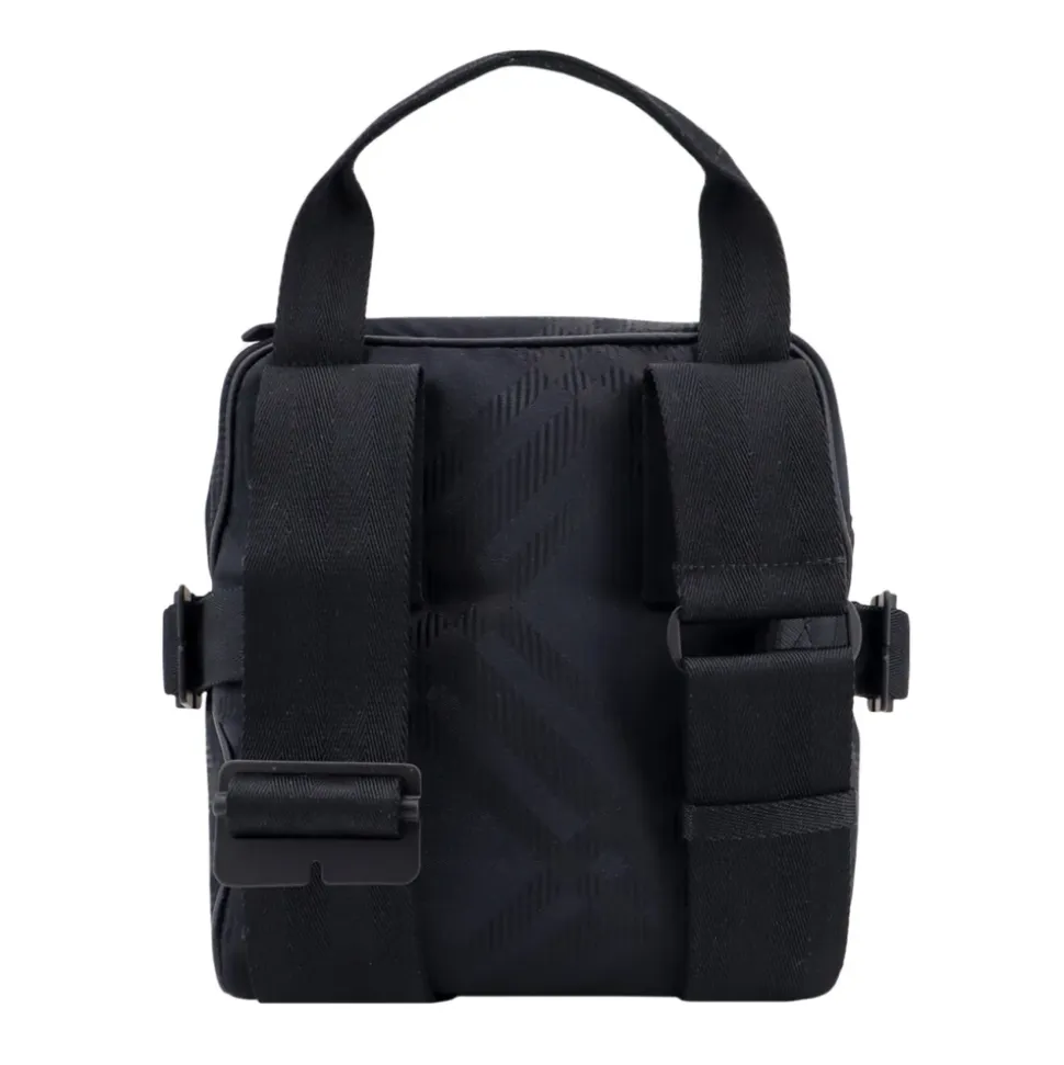 Borsa a spalla nera con doppio scomparto