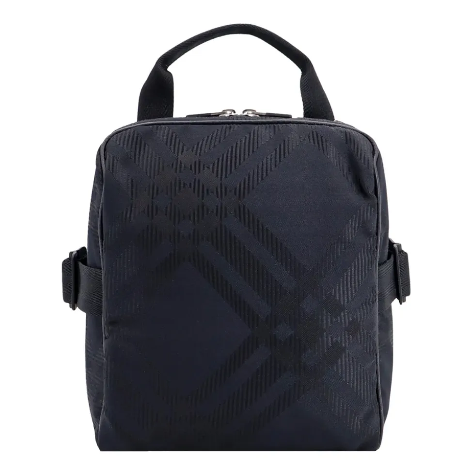 Borsa a spalla nera con doppio scomparto