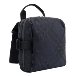 Borsa a spalla nera con doppio scomparto