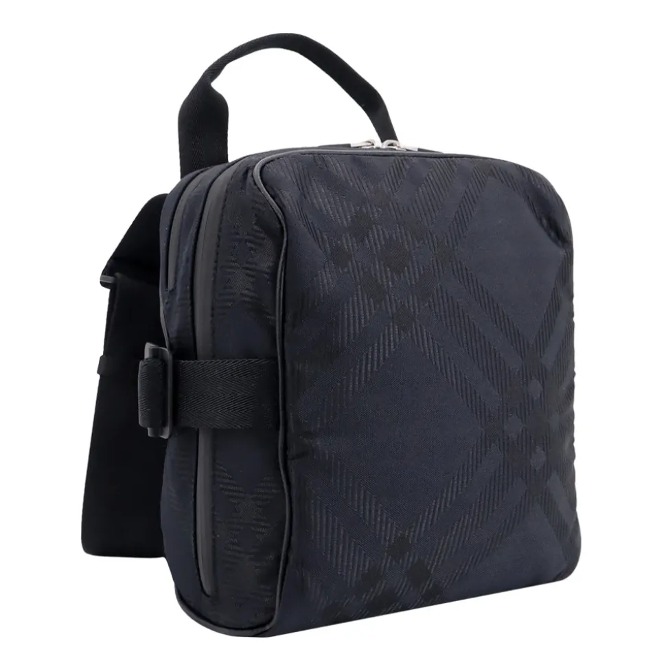 Borsa a spalla nera con doppio scomparto