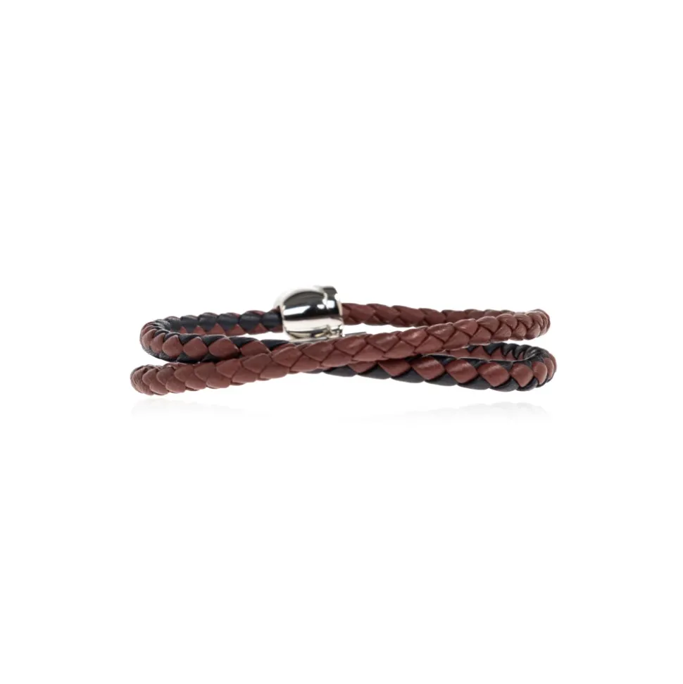 Bracciale in pelle intrecciata