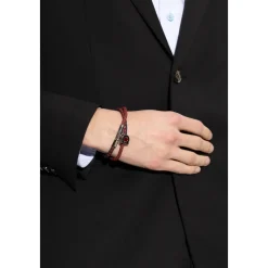 Bracciale in pelle intrecciata