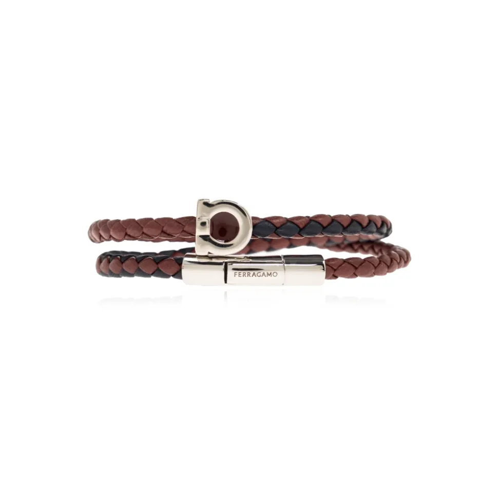 Bracciale in pelle intrecciata