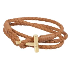 Braided Leather T Bracelet