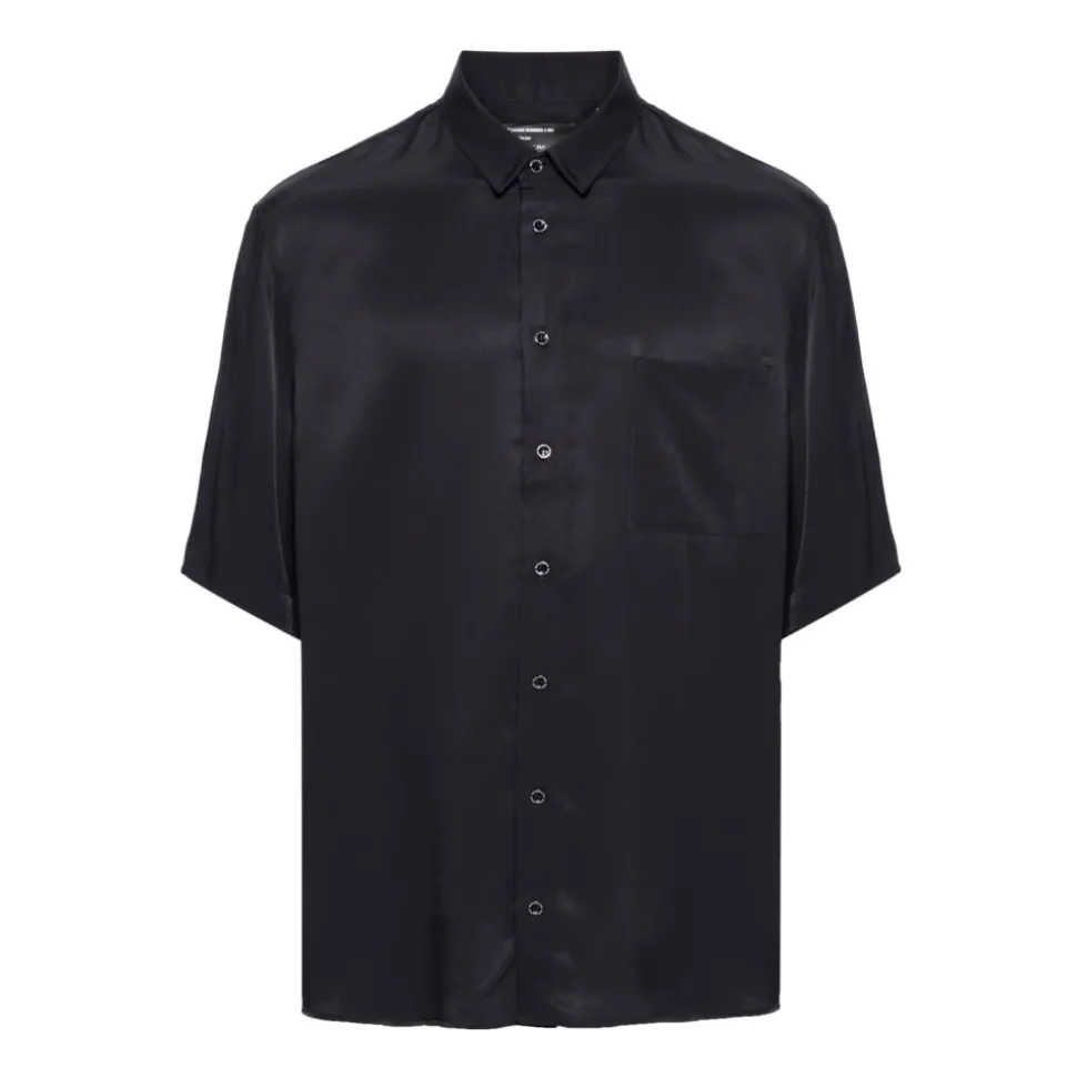 Camicia a maniche corte testurizzata