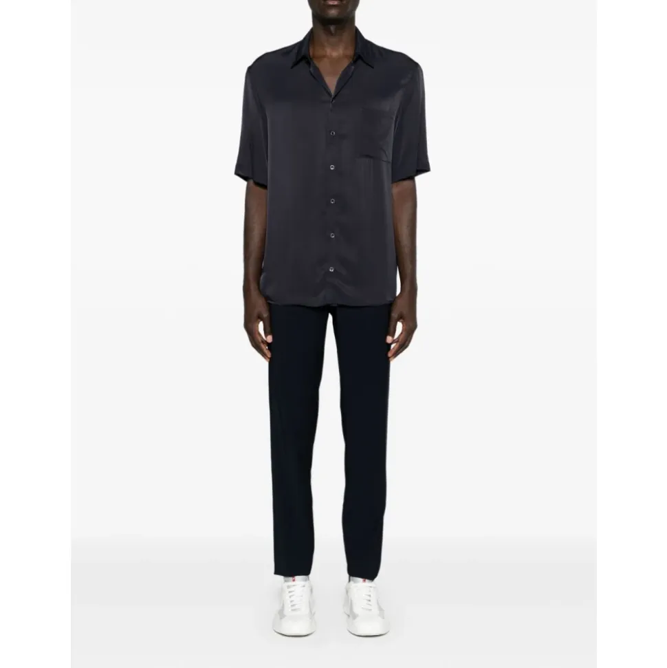 Camicia a maniche corte testurizzata