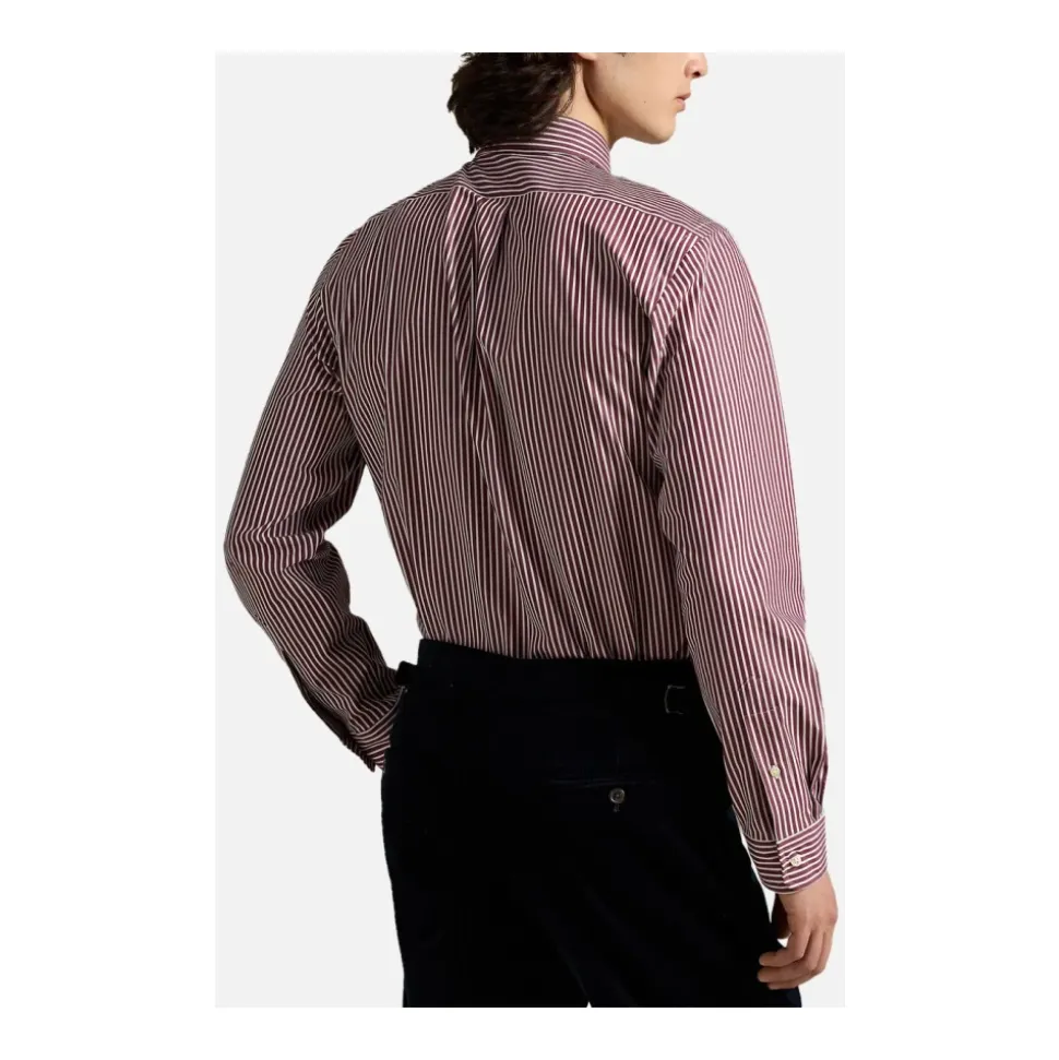 Camicia a Righe Elasticizzata in Popeline