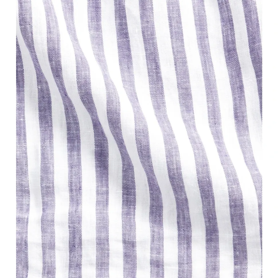 Camicia a righe in lino Custom Fit
