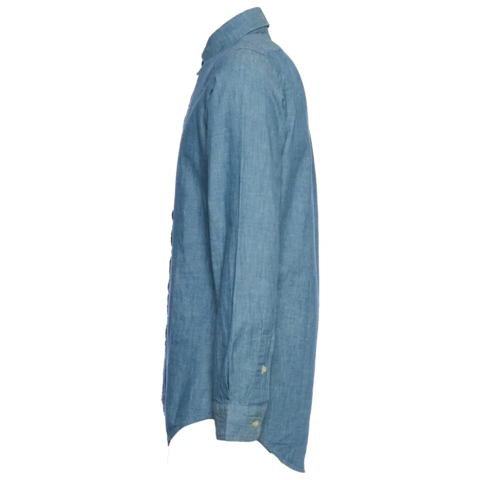 Camicia Chambray con Pony Ricamato
