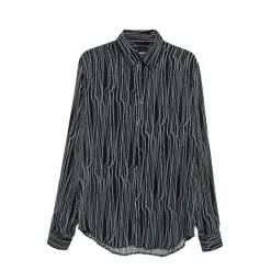 Camicia con Stampa Grafica Fluida