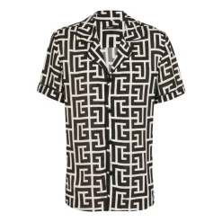 Camicia da pigiama con stampa monogrammata