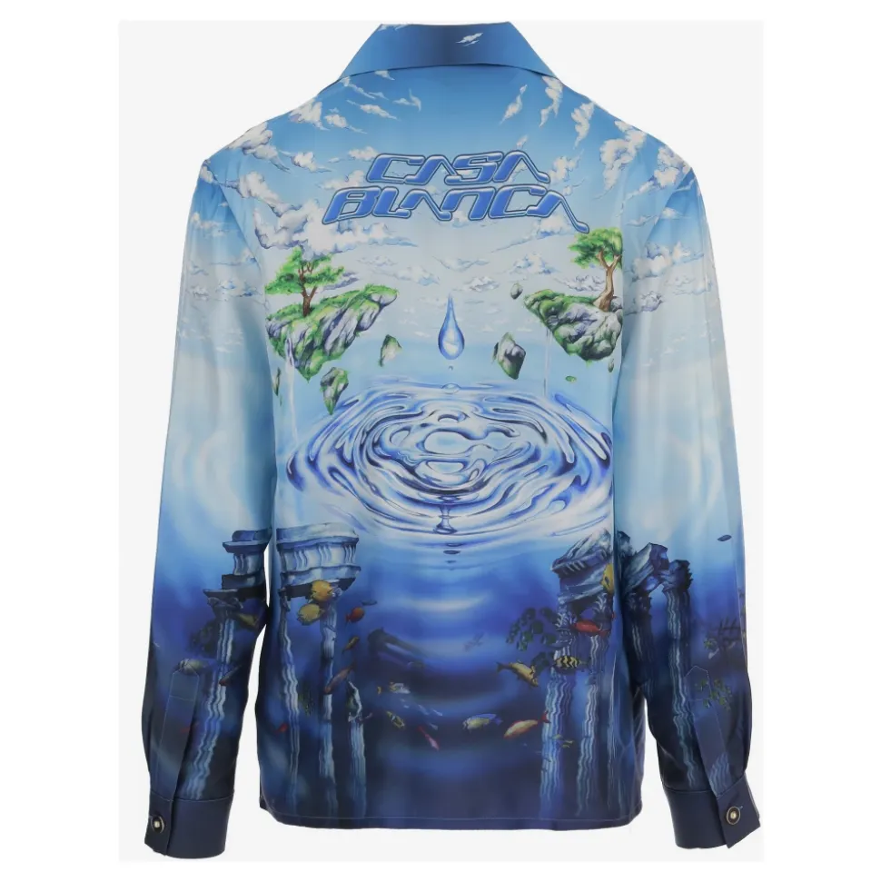 Camicia di Seta con Stampa Grafica