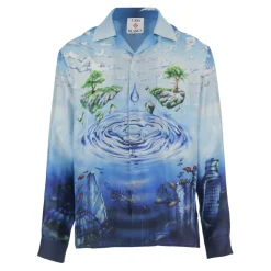 Camicia di Seta con Stampa Grafica