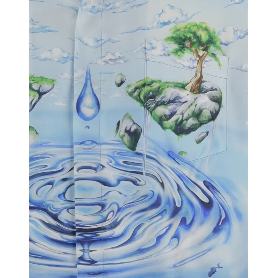Camicia di Seta con Stampa Grafica