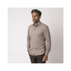 Camicia elasticizzata effetto mélange