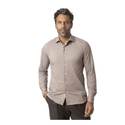 Camicia elasticizzata effetto mélange