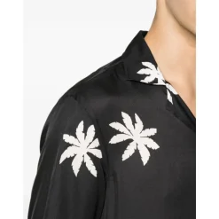 Camicia Hawaii con Stampa di Palme