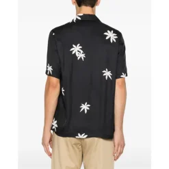 Camicia Hawaii con Stampa di Palme