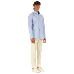 Camicia in Cotone Blu Chiaro Sartoriale