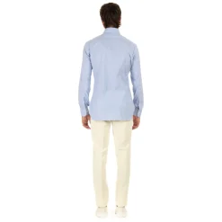Camicia in Cotone Blu Chiaro Sartoriale