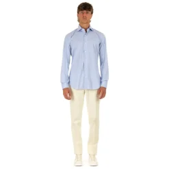 Camicia in Cotone Blu Chiaro Sartoriale