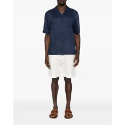 Camicia in Lino con Collo Revere