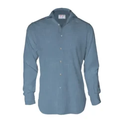 Camicia in lino da uomo con colletto francese