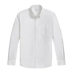 Camicia sportiva Oxford bianca, vestibilità regolare, collo polo