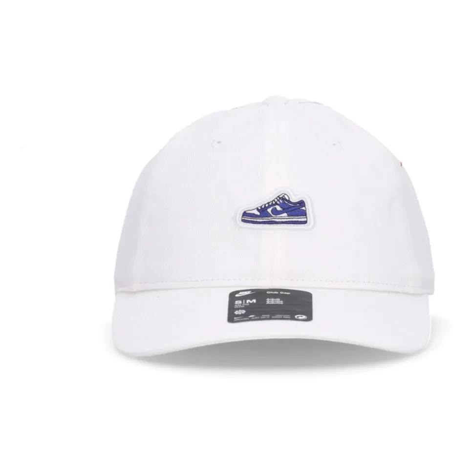Cappellino bianco con visiera curva e patch Dunk