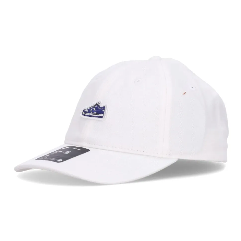 Cappellino bianco con visiera curva e patch Dunk